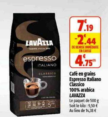 Café En Grains Espresso Italiano Classico 100% Arabica Lavazza