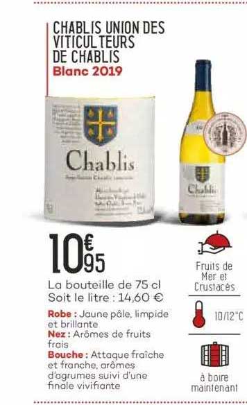 chablis union des viticul teurs de chablis blanc 2019