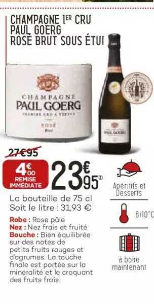 champagne 1er cru paul goerg rosé brut sous étui