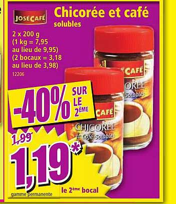 chicorée et café solubles josécafé