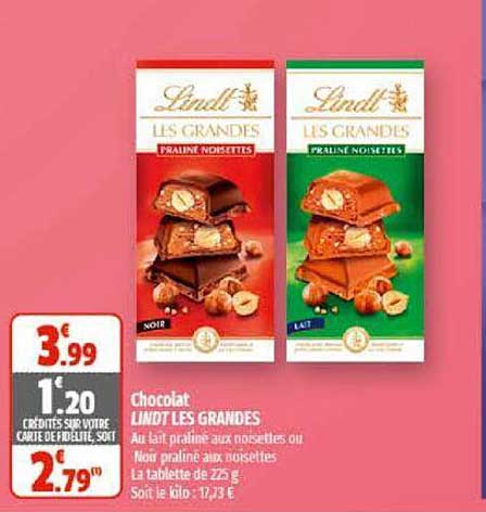 chocolat lindt les grandes