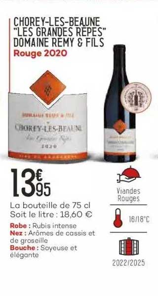 chorey-les-beaune "les grandes rêpes" domaine remy & fils rouge 2020