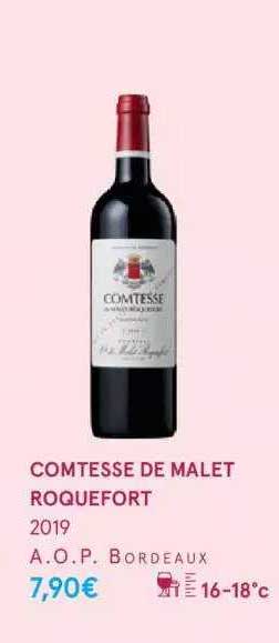 comtesse de malet roquefort 2019 a.o.p. bordeaux