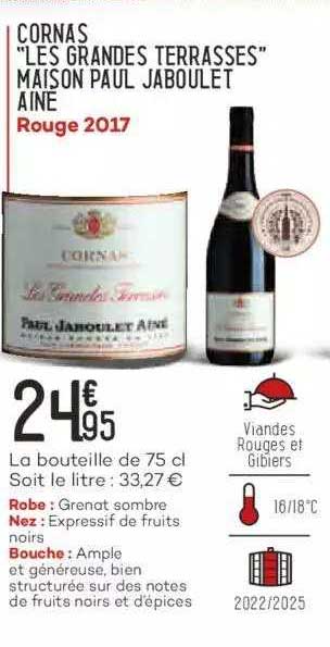 cornas "les grandes terrasses" maison paul jabolet ainé rouge 2017