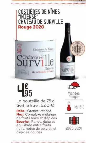 costières de nîmes "intense" château de surville rouge 2020