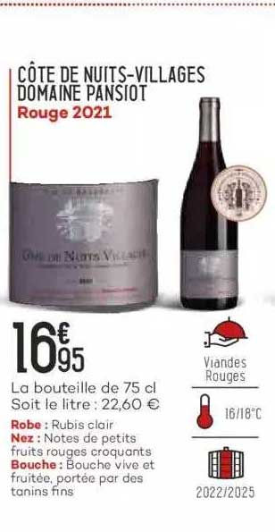 côte de nuits-villages domaine pansiot rouge 2021