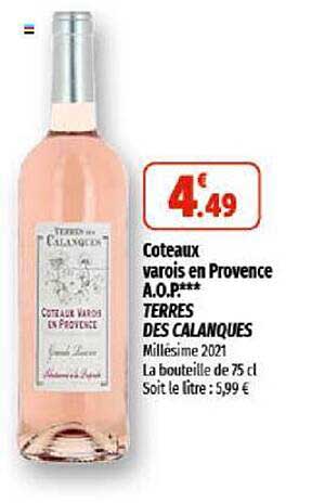 côteaux varois en provence a.o.p. terres des calanques