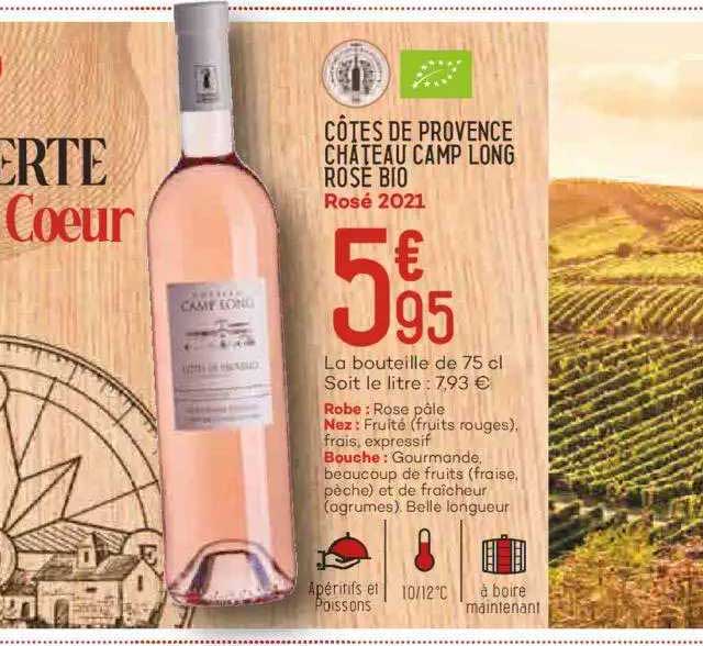 côtes de provence château camp long rosé bio rosé 2021