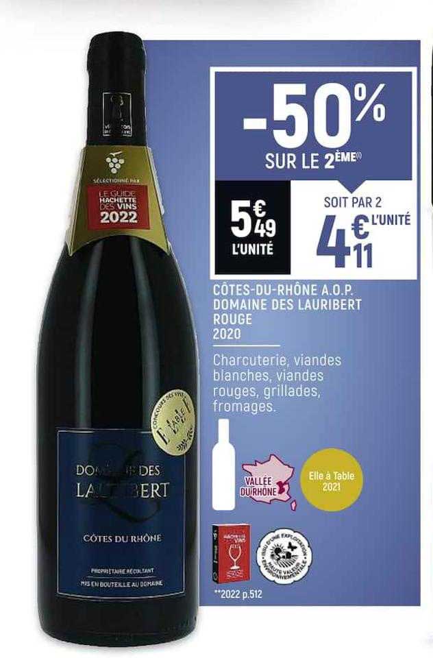 côtes-du-rhône a.o.p. domaine des lauribert rouge 2020