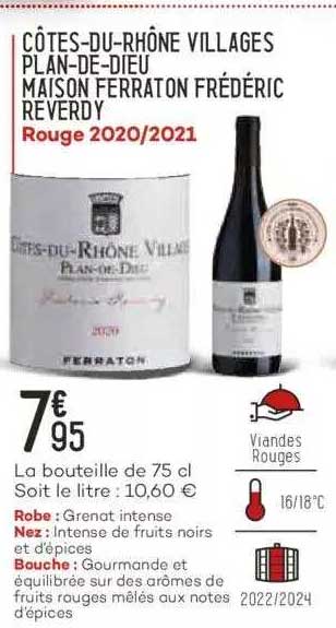 côtes-du-rhône villages plan-de-dieu maison ferraton frédéric reverdy rouge 2020-2021