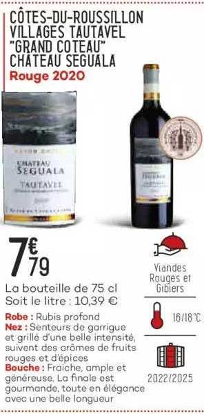 côtes-du-roussillon villages tautavel "grand côteau" château seguala rouge 2020