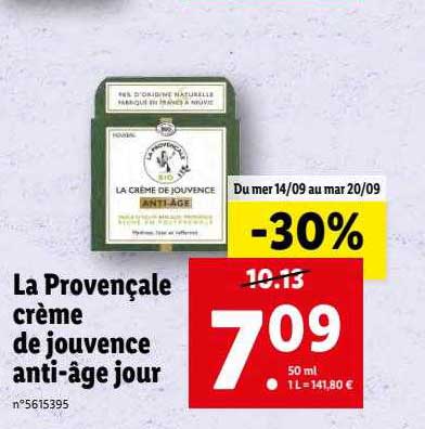 Crème De Jouvence Anti-âge Jour La Provençale