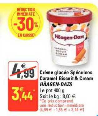 crème glacée spéculoos caramel biscuit & cream häagen-dazs
