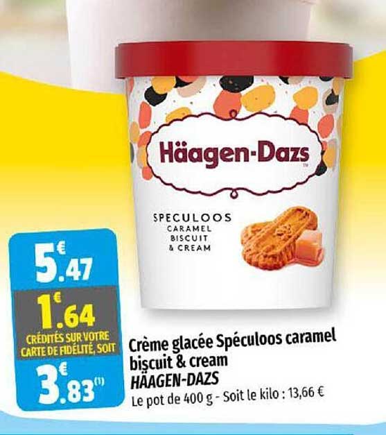 crème glacée spéculoos caramel biscuit & cream häagen-dazs