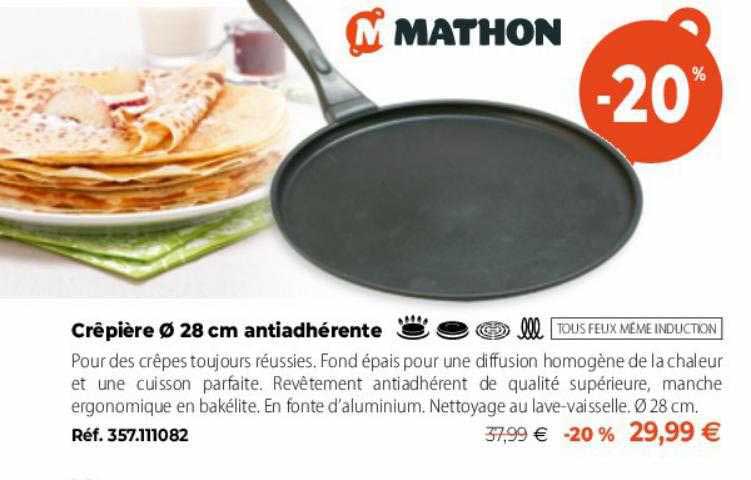 crêpière ø 28cm antiadhérente mathon