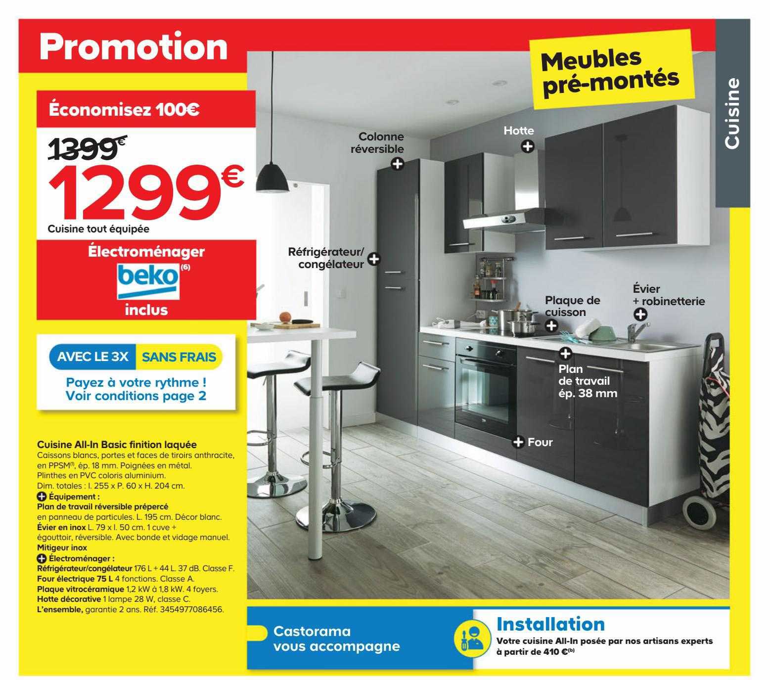 cuisine tout équipée beko