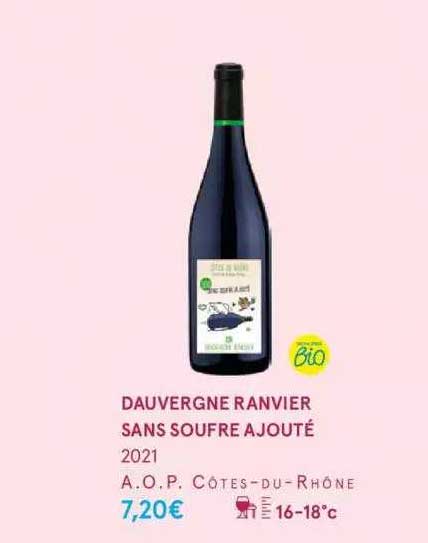 dauvergne ranvier sans soufre ajouté 2021 a.o.p. côtes-du-rhône