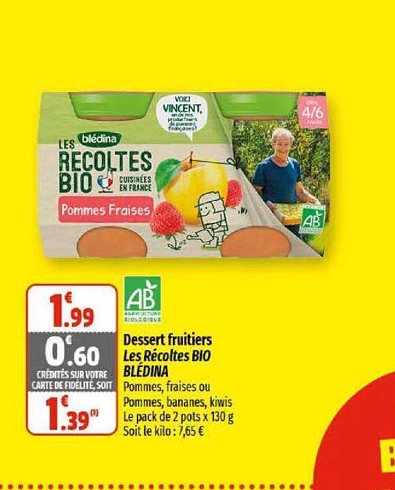 dessert fruitiers les récoltes bio blédina