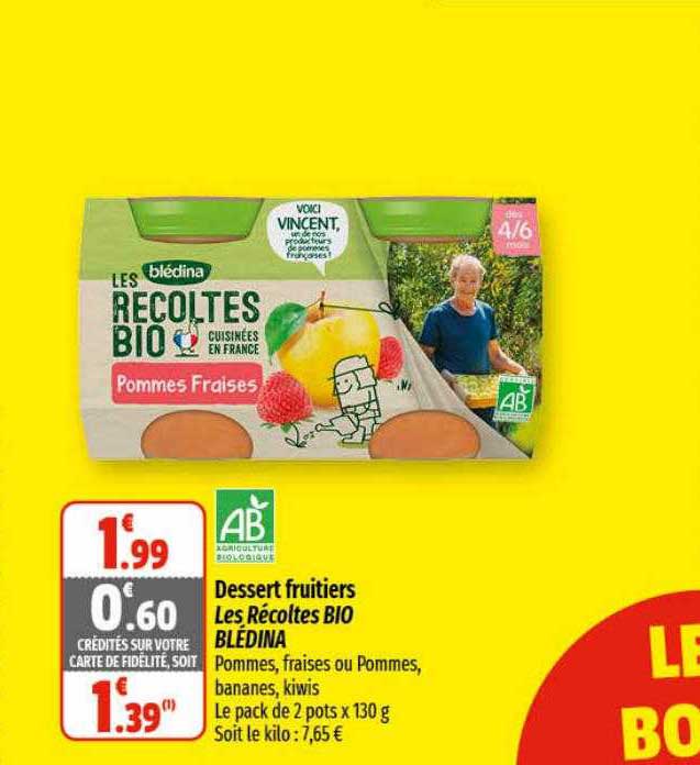 dessert fruitiers les récoltes bio blédina