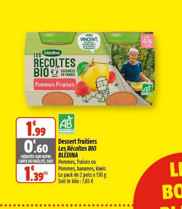 dessert fruitiers les récoltes bio blédina