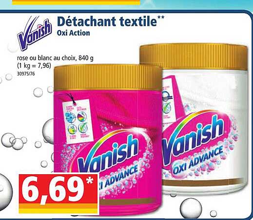détachant textile oxi action vanish