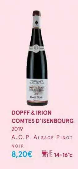dopff & irion comtés d'isenbourg 2019 a.o.p. alsace pinot