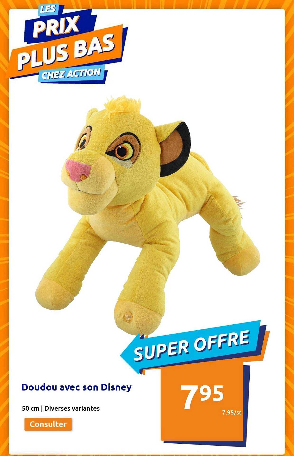 Doudou Avec Son Disney