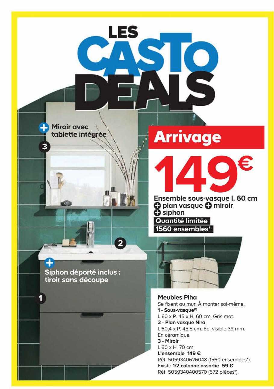 ensemble sous-vasque l. 60 cm