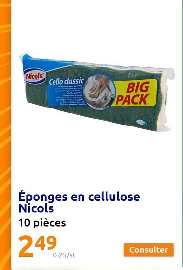 éponges en cellulose nicols