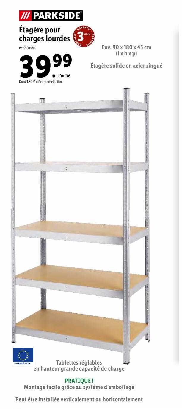 étagère pour charges lourdes parkside