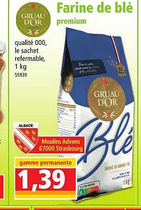 farine de blé premium gruau d'or
