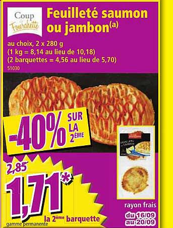 feuilleté saumon ou jambon coup fourcette