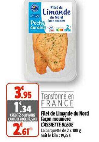 filet de limande du nord façon meunière l'assiette bleue