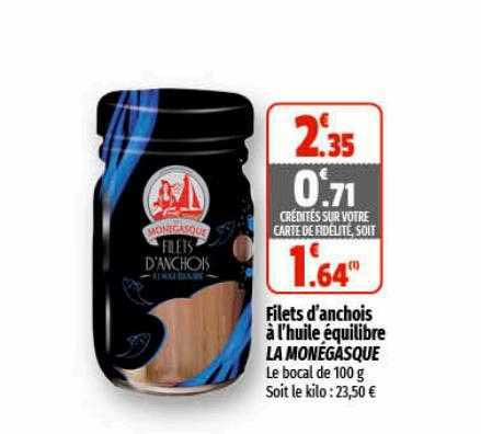 filets d'anchois à l'huile équilibre la monégasque