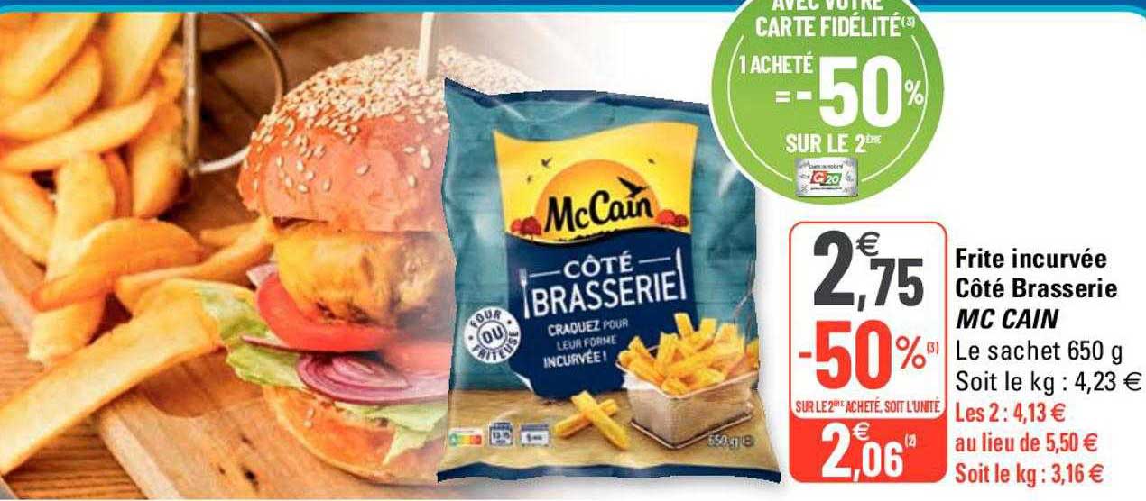 frite incurvée côté brasserie mc cain
