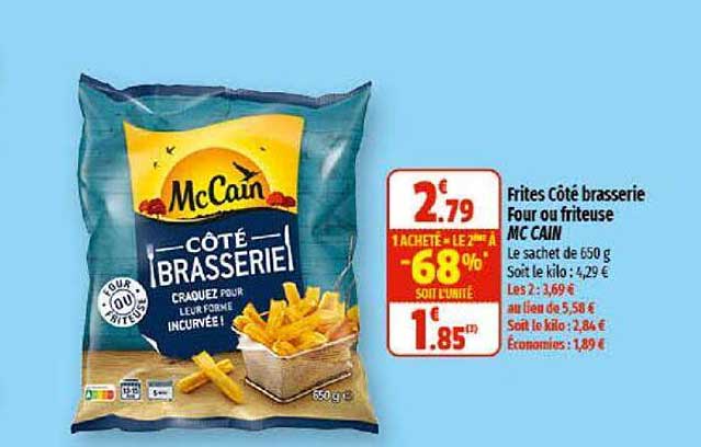 frites côté brasserie four ou friteuse mc cain