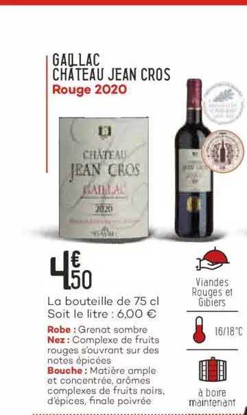 gaillac château jean cros rouge 2020