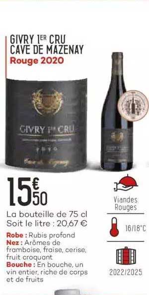 givry 1er cru cave de mazenay rouge 2020