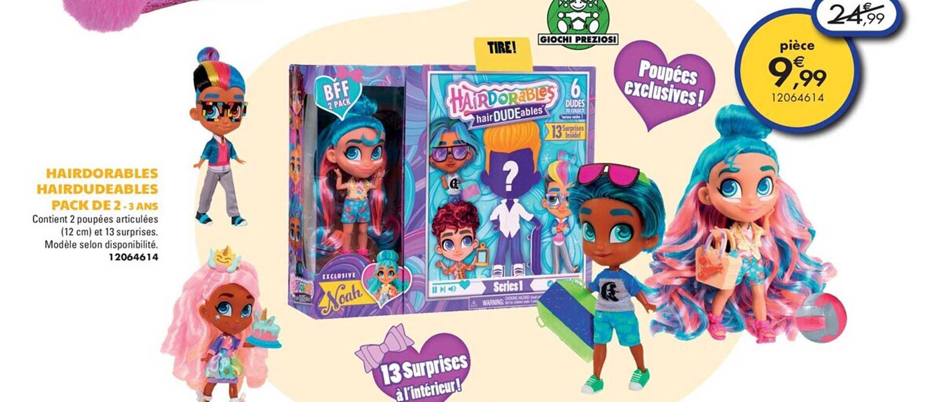 hairdorables hairdudeables pack de 2 - 3 ans