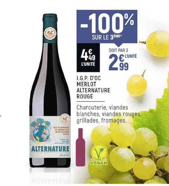 i.g.p. d'oc merlot alternature rouge