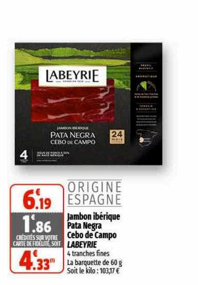 jambon ibérique pata negra cebo de campo labeyrie