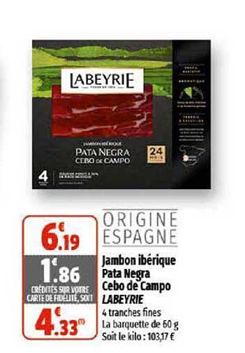 jambon ibérique pata negra cebo de campo labeyrie