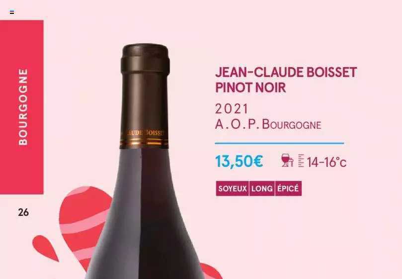 jean-claude boisset pinot noir 2021 a.o.p. bourgogne