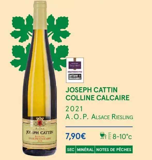 joseph cattin colline calcaire 2021 a.o.p. alsace riesling