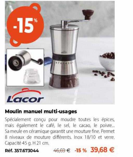 lacor moulin manuel multi-usages