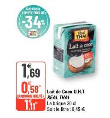 lait de coco u.h.t. real thaï