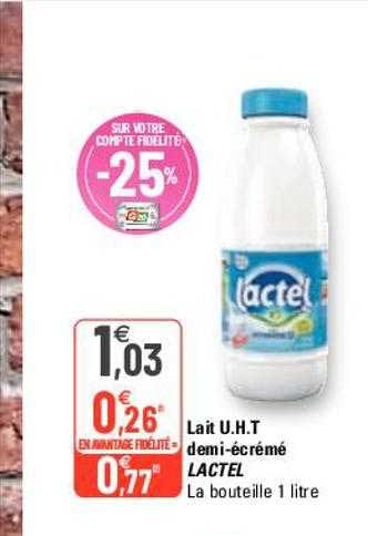 lait u.h.t. demi-écrémé lactel