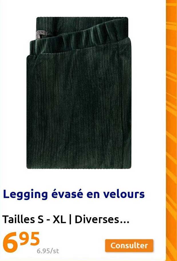 legging évasé en velours