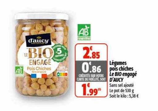 Légumes Pois Chiches Le Bio Engagé D'aucy