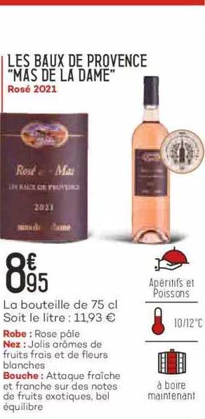 les baux de provence "mas de la dame" rosé 2021